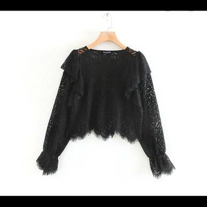 The Hanger Black Lace Top